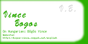 vince bogos business card