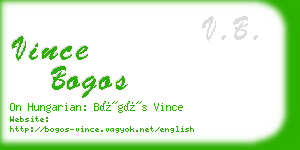 vince bogos business card